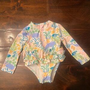 Tommy Bahama Rashguard Whale Ocean Print Swimsuit - Size 12M